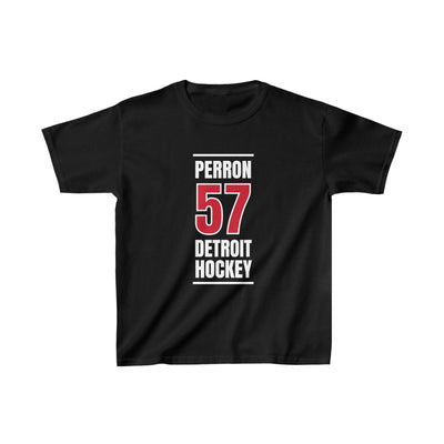 Perron 57 Detroit Hockey Red Vertical Design Kids Tee