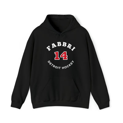 Fabbri 14 Detroit Hockey Number Arch Design Unisex Hooded Sweatshirt