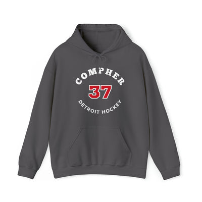 Compher 37 Detroit Hockey Number Arch Design Unisex Hooded Sweatshirt