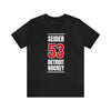 Seider 53 Detroit Hockey Red Vertical Design Unisex T-Shirt