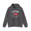 Lyon 34 Detroit Hockey Number Arch Design Unisex Hooded Sweatshirt
