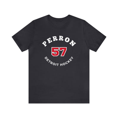 Perron 57 Detroit Hockey Number Arch Design Unisex T-Shirt
