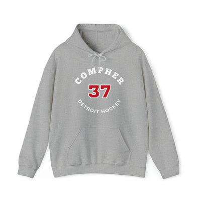 Compher 37 Detroit Hockey Number Arch Design Unisex Hooded Sweatshirt