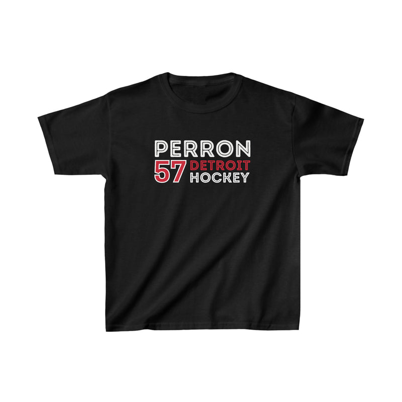 Perron 57 Detroit Hockey Grafitti Wall Design Kids Tee