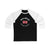 Walman 96 Detroit Hockey Number Arch Design Unisex Tri-Blend 3/4 Sleeve Raglan Baseball Shirt