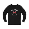 Fabbri 14 Detroit Hockey Number Arch Design Unisex Jersey Long Sleeve Shirt