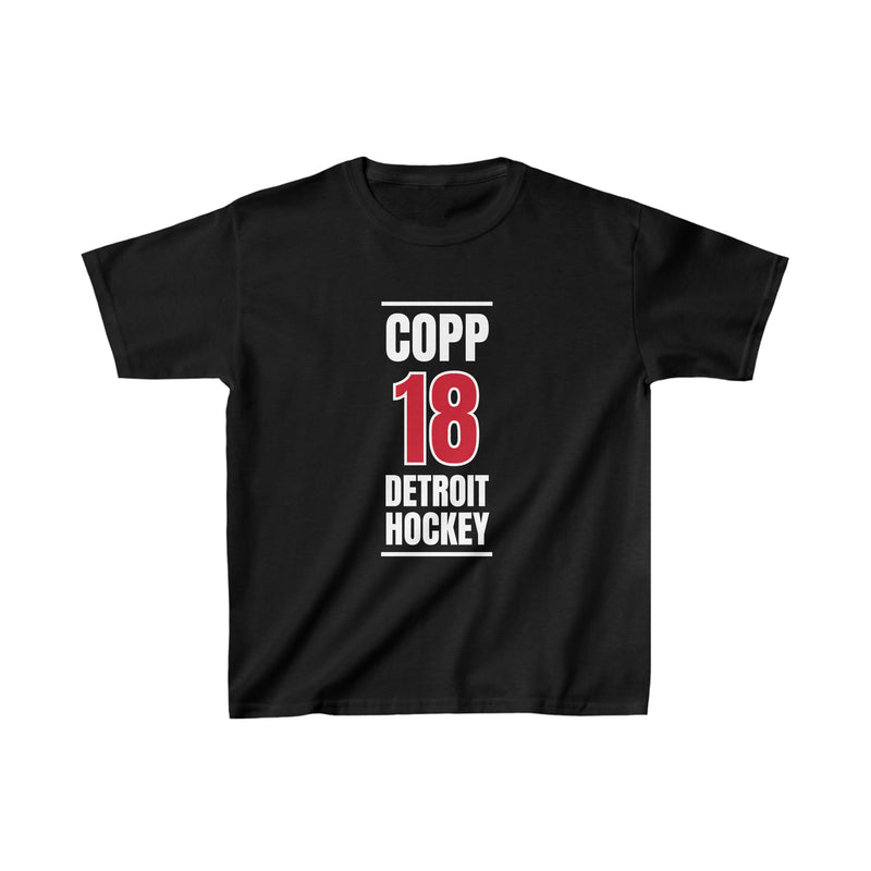 Copp 18 Detroit Hockey Red Vertical Design Kids Tee