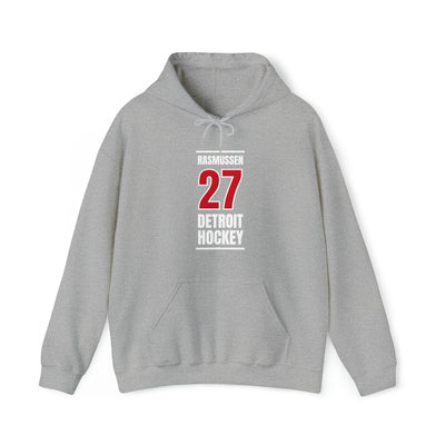 Rasmussen 27 Detroit Hockey Red Vertical Design Unisex Hooded Sweatshirt
