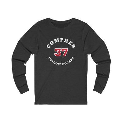 Compher 37 Detroit Hockey Number Arch Design Unisex Jersey Long Sleeve Shirt