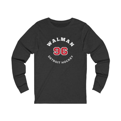 Walman 96 Detroit Hockey Number Arch Design Unisex Jersey Long Sleeve Shirt
