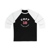 Copp 18 Detroit Hockey Number Arch Design Unisex Tri-Blend 3/4 Sleeve Raglan Baseball Shirt