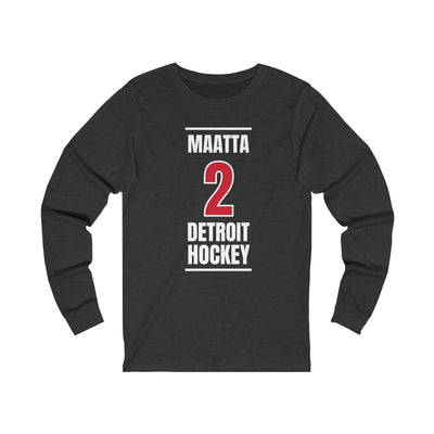 Maatta 2 Detroit Hockey Red Vertical Design Unisex Jersey Long Sleeve Shirt