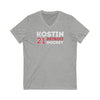 Kostin 21 Detroit Hockey Grafitti Wall Design Unisex V-Neck Tee