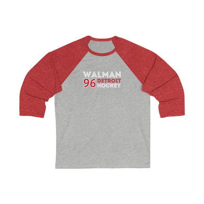 Walman 96 Detroit Hockey Grafitti Wall Design Unisex Tri-Blend 3/4 Sleeve Raglan Baseball Shirt