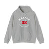 Kasper 92 Detroit Hockey Number Arch Design Unisex Hooded Sweatshirt