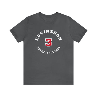 Edvinsson 3 Detroit Hockey Number Arch Design Unisex T-Shirt