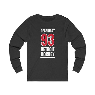 DeBrincat 93 Detroit Hockey Red Vertical Design Unisex Jersey Long Sleeve Shirt