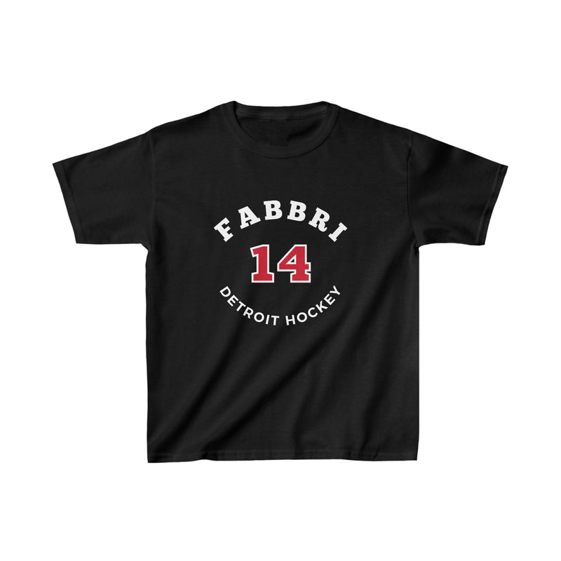 Fabbri 14 Detroit Hockey Number Arch Design Kids Tee