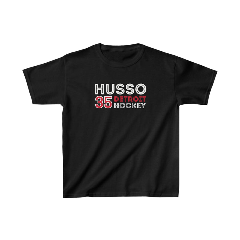 Husso 35 Detroit Hockey Grafitti Wall Design Kids Tee