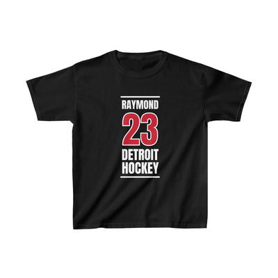 Raymond 23 Detroit Hockey Red Vertical Design Kids Tee