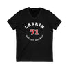 Larkin 71 Detroit Hockey Number Arch Design Unisex V-Neck Tee