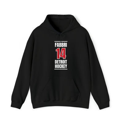 Fabbri 14 Detroit Hockey Red Vertical Design Unisex Hooded Sweatshirt