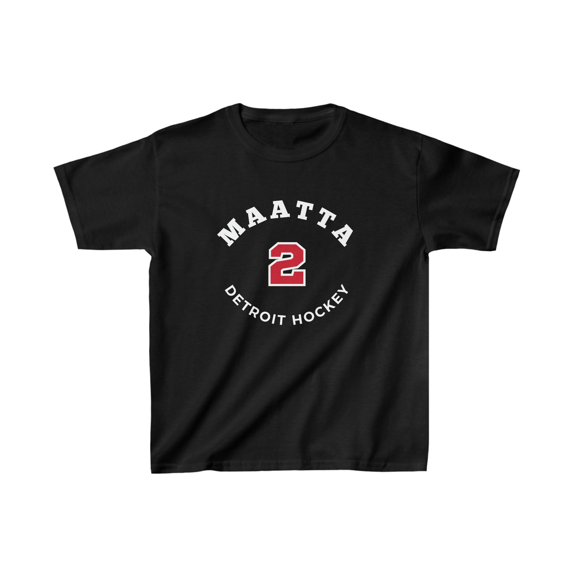 Maatta 2 Detroit Hockey Number Arch Design Kids Tee