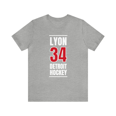 Lyon 34 Detroit Hockey Red Vertical Design Unisex T-Shirt