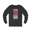 Raymond 23 Detroit Hockey Red Vertical Design Unisex Jersey Long Sleeve Shirt