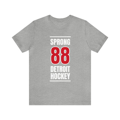 Sprong 88 Detroit Hockey Red Vertical Design Unisex T-Shirt