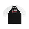 Holl 3 Detroit Hockey Grafitti Wall Design Unisex Tri-Blend 3/4 Sleeve Raglan Baseball Shirt