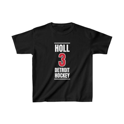 Holl 3 Detroit Hockey Red Vertical Design Kids Tee