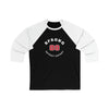 Sprong 88 Detroit Hockey Number Arch Design Unisex Tri-Blend 3/4 Sleeve Raglan Baseball Shirt