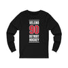 Veleno 90 Detroit Hockey Red Vertical Design Unisex Jersey Long Sleeve Shirt