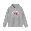 Rasmussen 27 Detroit Hockey Number Arch Design Unisex Hooded Sweatshirt