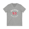 Seider 53 Detroit Hockey Number Arch Design Unisex V-Neck Tee