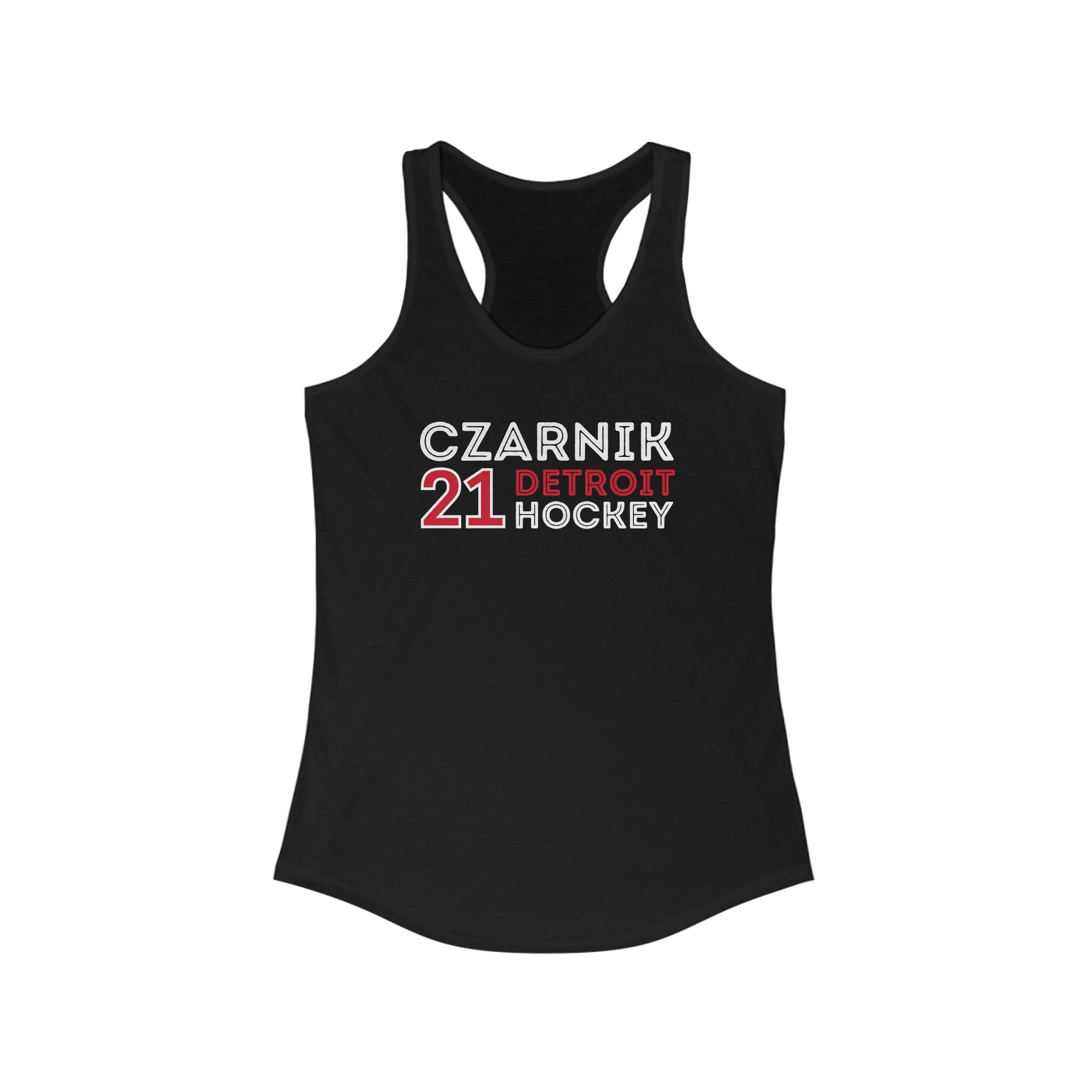 Czarnik 21 Detroit Hockey Grafitti Wall Design Women's Ideal Racerback Tank Top