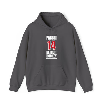 Fabbri 14 Detroit Hockey Red Vertical Design Unisex Hooded Sweatshirt