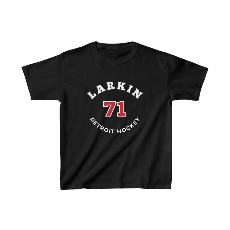 Larkin 71 Detroit Hockey Number Arch Design Kids Tee