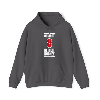 Chiarot 8 Detroit Hockey Red Vertical Design Unisex Hooded Sweatshirt