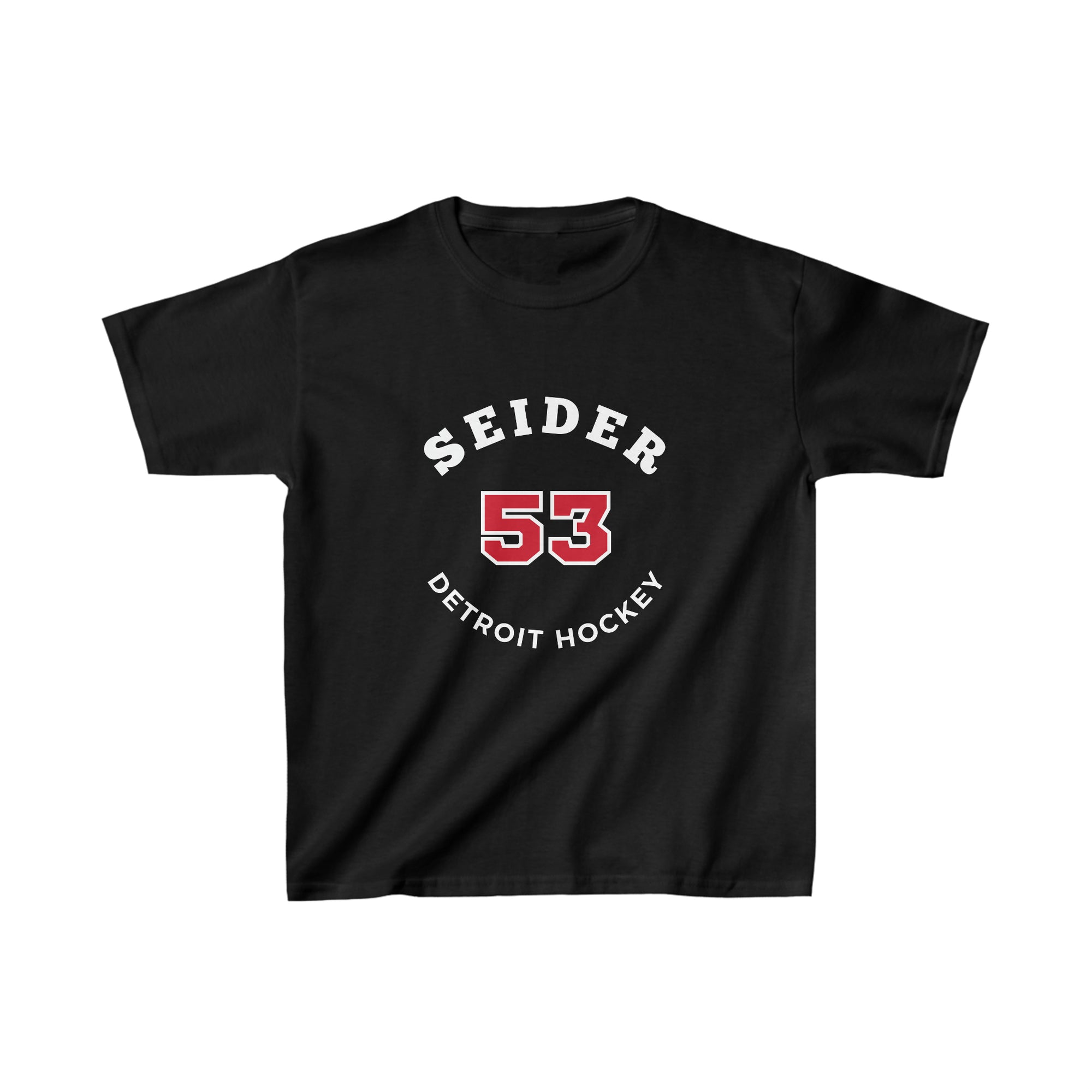 Seider 53 Detroit Hockey Number Arch Design Kids Tee