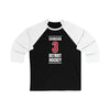 Edvinsson 3 Detroit Hockey Red Vertical Design Unisex Tri-Blend 3/4 Sleeve Raglan Baseball Shirt