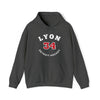 Lyon 34 Detroit Hockey Number Arch Design Unisex Hooded Sweatshirt