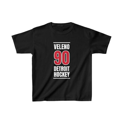 Veleno 90 Detroit Hockey Red Vertical Design Kids Tee