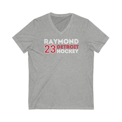 Raymond 23 Detroit Hockey Grafitti Wall Design Unisex V-Neck Tee