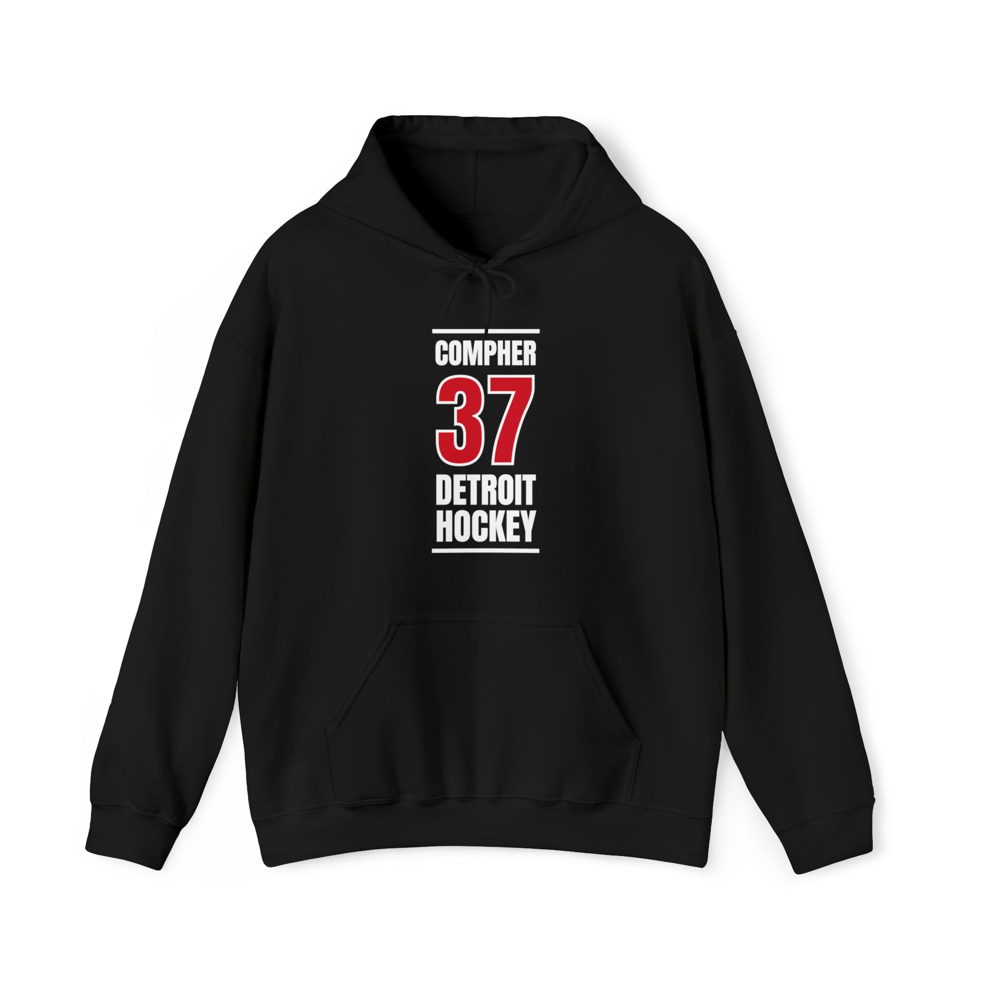 Compher 37 Detroit Hockey Red Vertical Design Unisex Hooded Sweatshirt