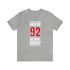 Kasper 92 Detroit Hockey Red Vertical Design Unisex T-Shirt