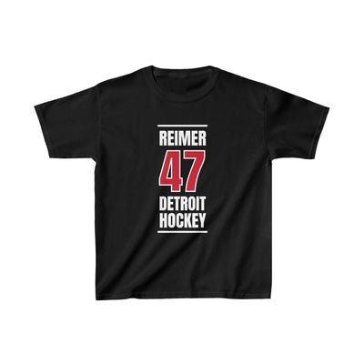 Reimer 47 Detroit Hockey Red Vertical Design Kids Tee