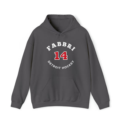 Fabbri 14 Detroit Hockey Number Arch Design Unisex Hooded Sweatshirt