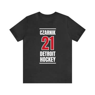 Czarnik 21 Detroit Hockey Red Vertical Design Unisex T-Shirt